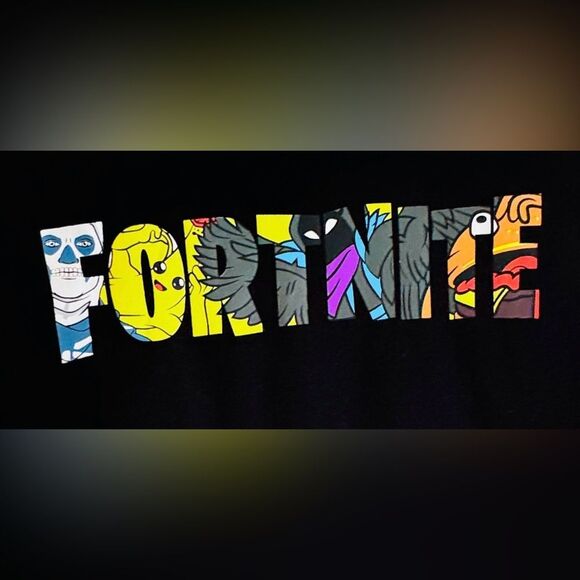 Fortnite Boys Kids Black Crewneck Short Sleeve Logo Graphic Tee. Youth Large. - Picture 3 of 7
